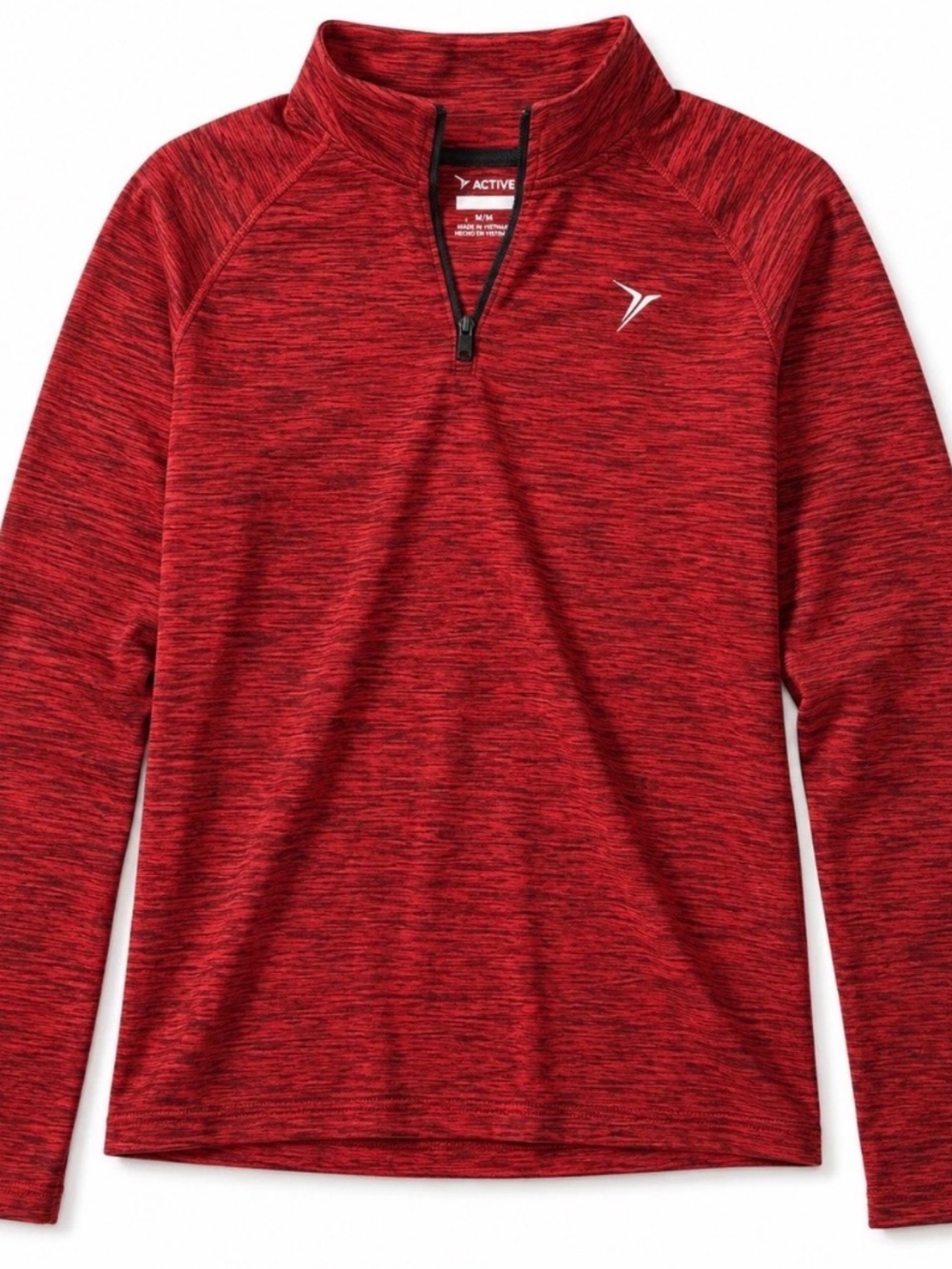 Old Navy Active Boys Red Heather Go-Dry Quarter Zip Pullover Size Medium 8
